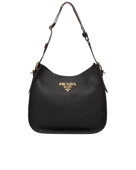 prada black hobo shoulder bag|Prada hobo bag leather.